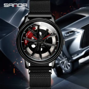 Men Watch Car Wheel Rim Hub Dial Watch